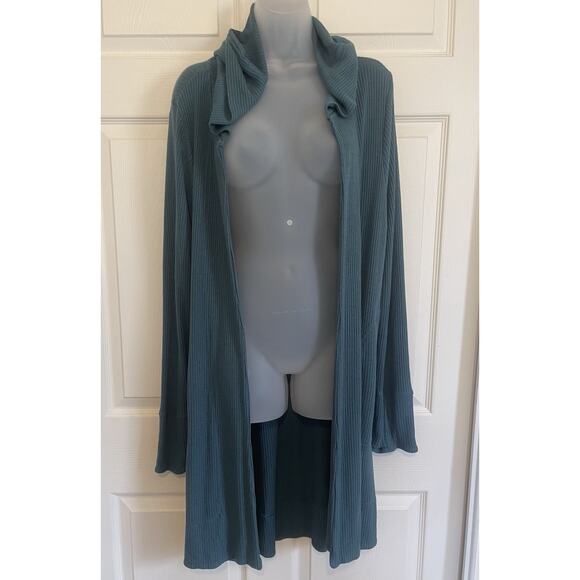 Athleta Womens Prussian Blue Long Sleeve Open Front Cardigan Sweater |Size Large - Picture 1 of 8